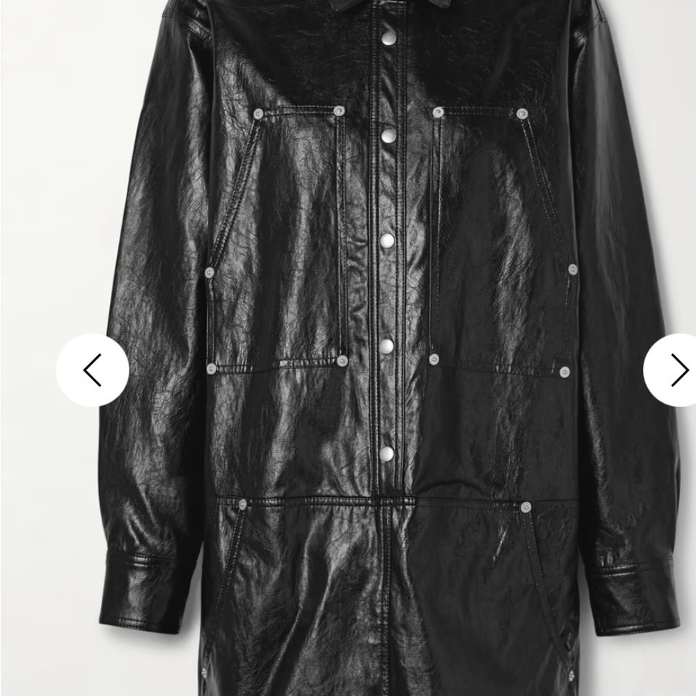 MARANT ÉTOILE
Ayali crinkled-faux leather mini shirt dress
Black
FR 34 NWT